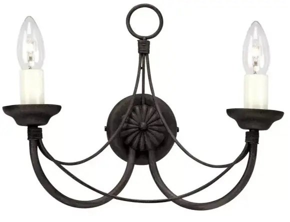 Elstead Lighting Carisbrooke nástenná lampa 2x60 W čierna CB2-BLACK