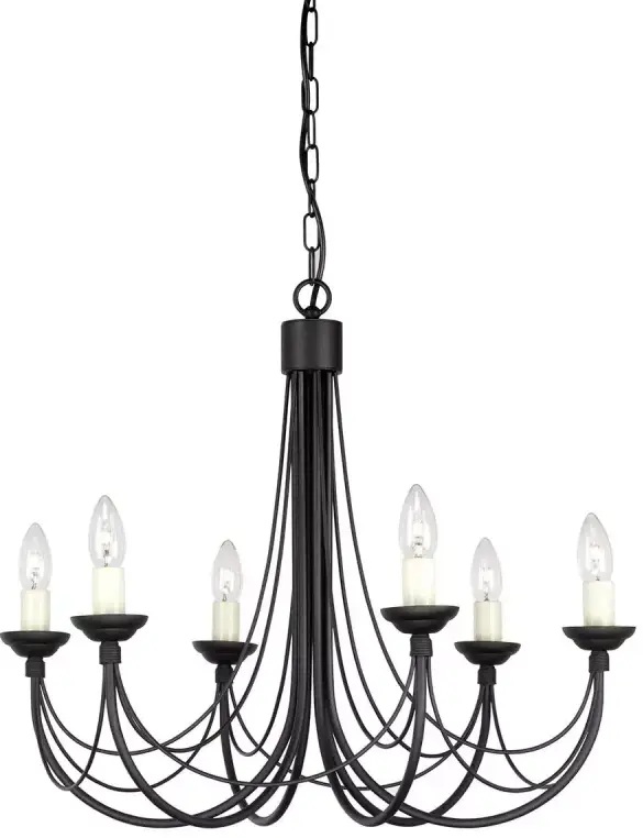 Elstead Lighting Carisbrooke závesné svietidlo 6x60 W čierna CB6-BLACK