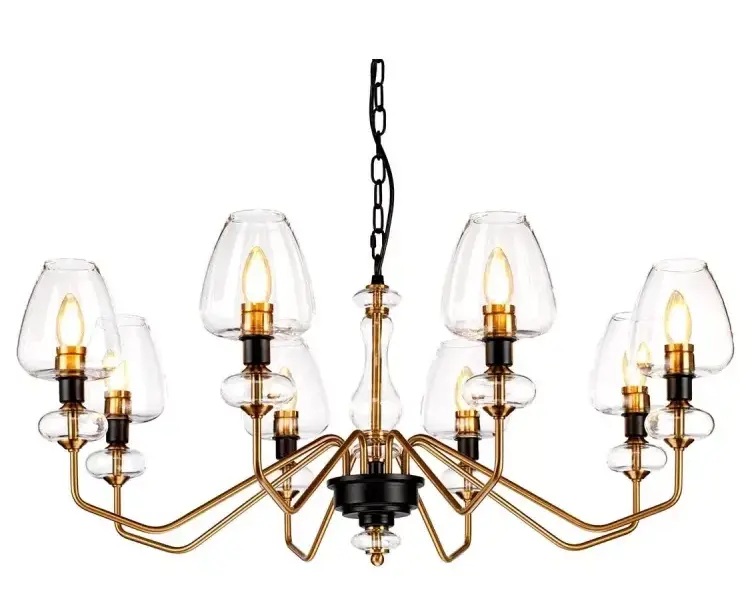 Elstead Lighting Armand závesné svietidlo x40 W čierna-mosadzná DL-ARMAND8-AB