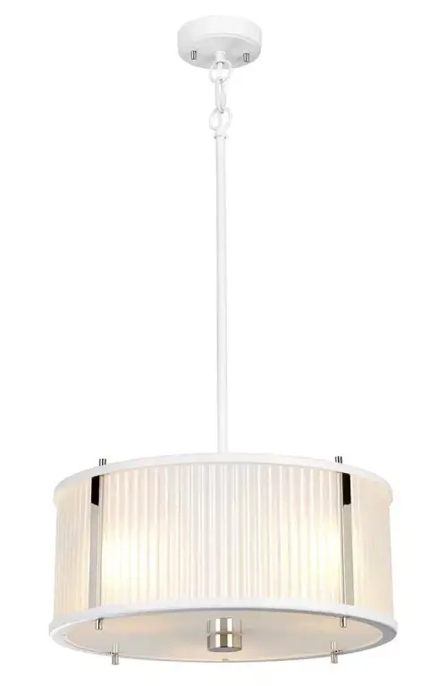 Elstead Lighting Corona závesné svietidlo 3x60 W biela-niklová DL-CORONA-3P-WPN