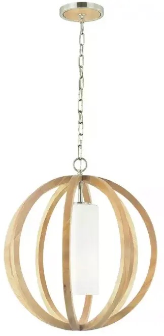 Elstead Lighting Allier závesné svietidlo 1x60 W drevená FE-ALLIER-P-S-LW