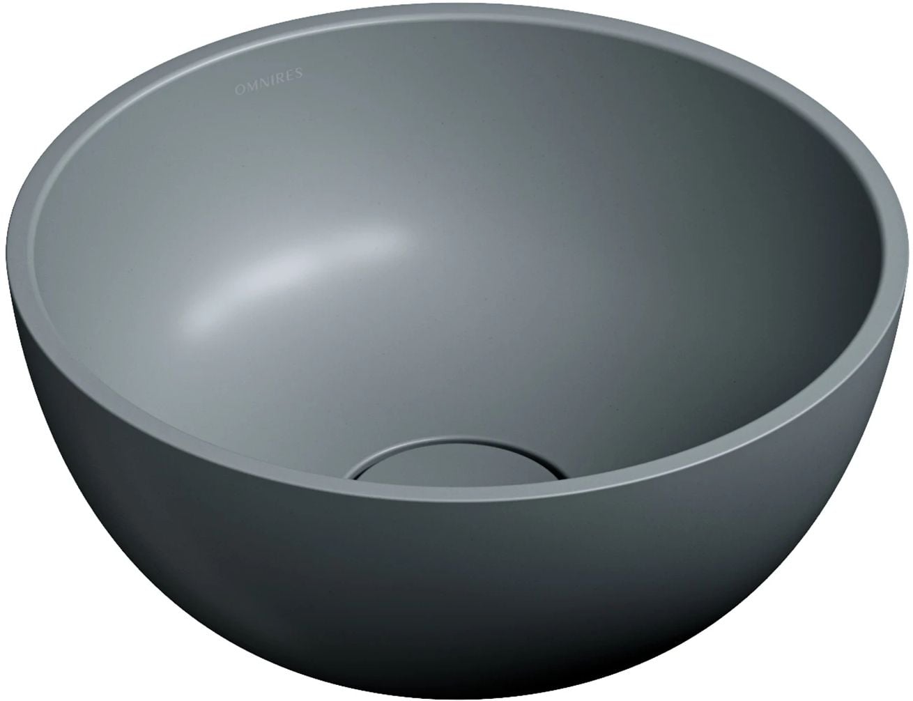 Omnires Shell M+ umývadlo 35x35 cm okrúhly pultové umývadlo čierna matná SHELL350UNAG