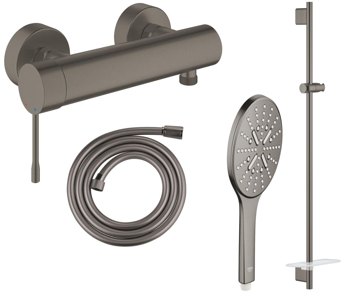 Súprava sprchová batéria Grohe Essence 33636AL1, sprchová tyč Grohe Rainshower 26603AL0, 26574AL0, 28388A00