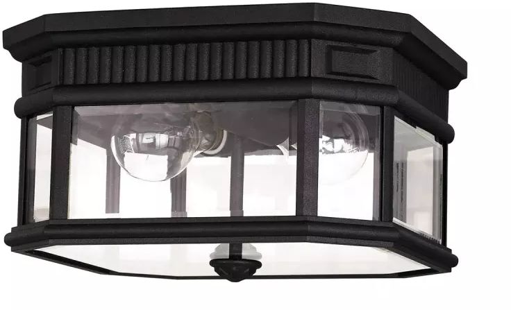 Elstead Lighting Cotswold Lane vonkajšia stropná lampa 2x60 W čierna FE-COTSLN-F-BK
