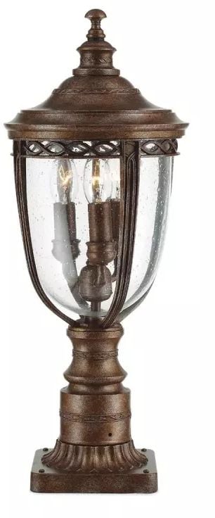Elstead Lighting English Bridle vonkajšia stojaca lampa 3x60 W hnedá FE-EB3-M-BRB
