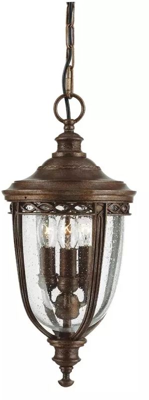 Elstead Lighting English Bridle vonkajšie závesné svietidlo 3x60 W hnedá FE-EB8-M-BRB
