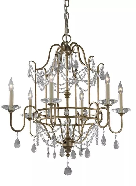 Elstead Lighting Gianna závesné svietidlo 6x60 W strieborná FE-GIANNA6