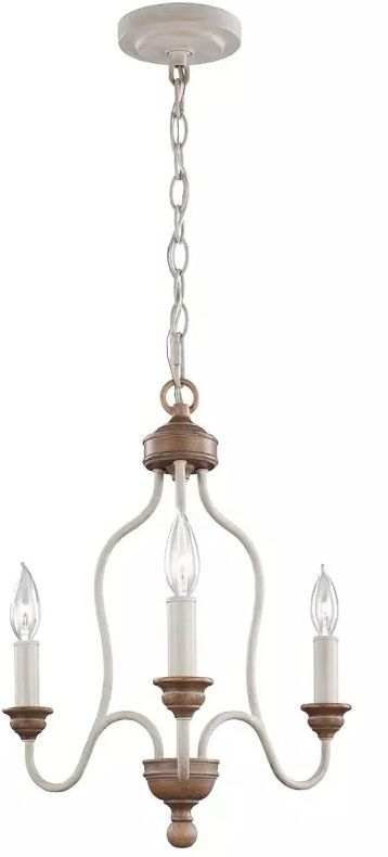 Elstead Lighting Hartsville závesné svietidlo 3x40 W biela-drevená FE-HARTSVILLE3