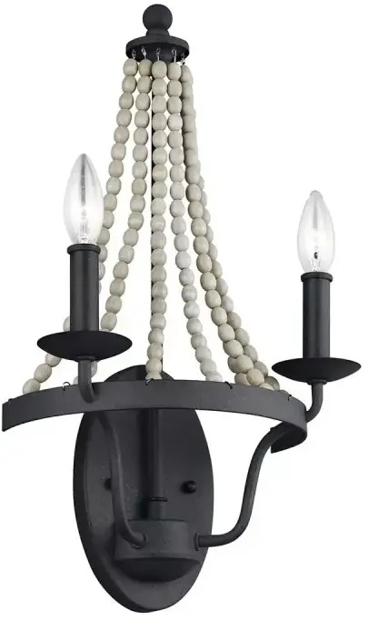 Elstead Lighting Nori nástenná lampa 2x40 W drevená FE-NORI2-DWZ