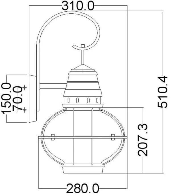 Elstead Lighting Bridge Point vonkajšie nástenné svietidlo 1x60 W mosadzná KL-BRIDGEPOINT-L-NBR