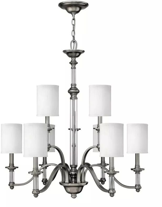 Elstead Lighting Sussex závesné svietidlo x40 W niklová HK-SUSSEX9