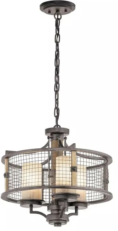 Elstead Lighting Ahrendale závesné svietidlo 3x60 W hnedá KL-AHRENDALE3
