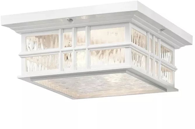 Elstead Lighting Beacon Square vonkajšia stropná lampa 2x60 W biela KL-BEACON-SQUARE-F-WHT