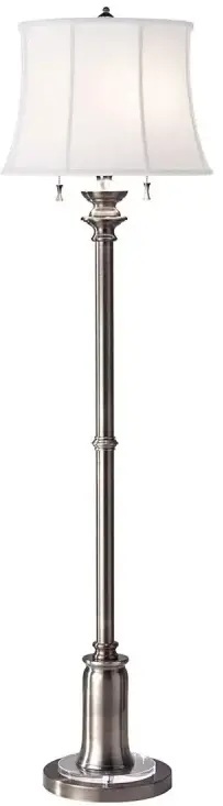 Elstead Lighting Stateroom stojaca lampa 2x60 W biela-niklová FE-STATEROOM-FL-AN