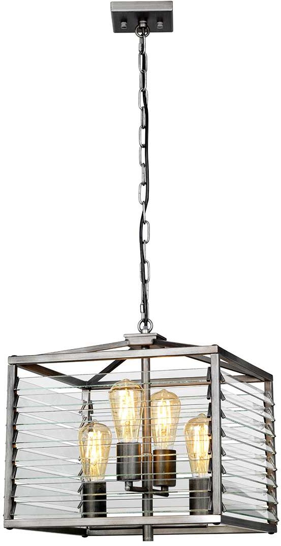 Elstead Lighting Louvre závesné svietidlo 4x60 W sivá/popolnato sivá LOUVRE-4P