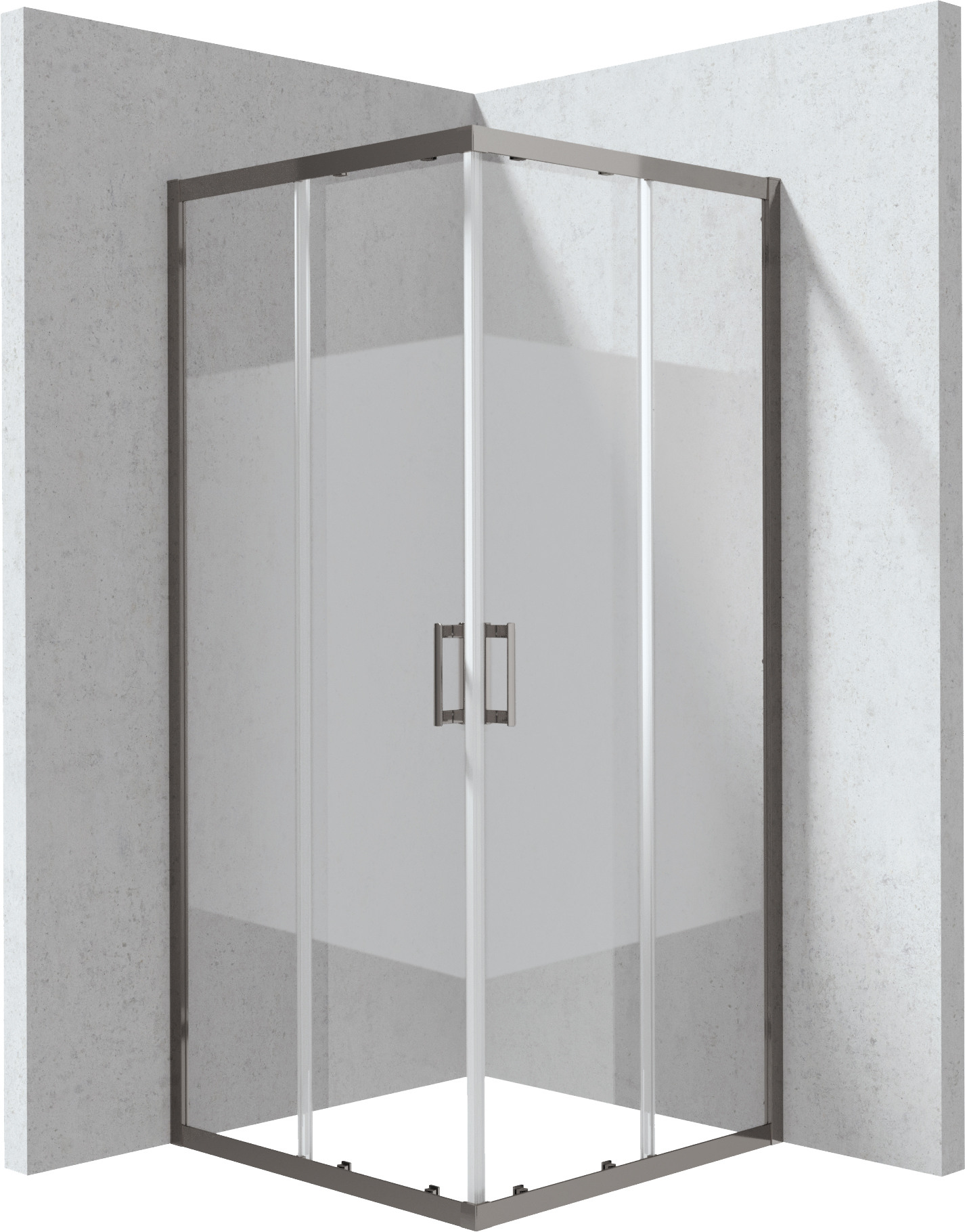 Deante Funkia Evo sprchovací kút 90x90 cm obdĺžniková grafitová matné/vzorované sklo KYC_DE99P