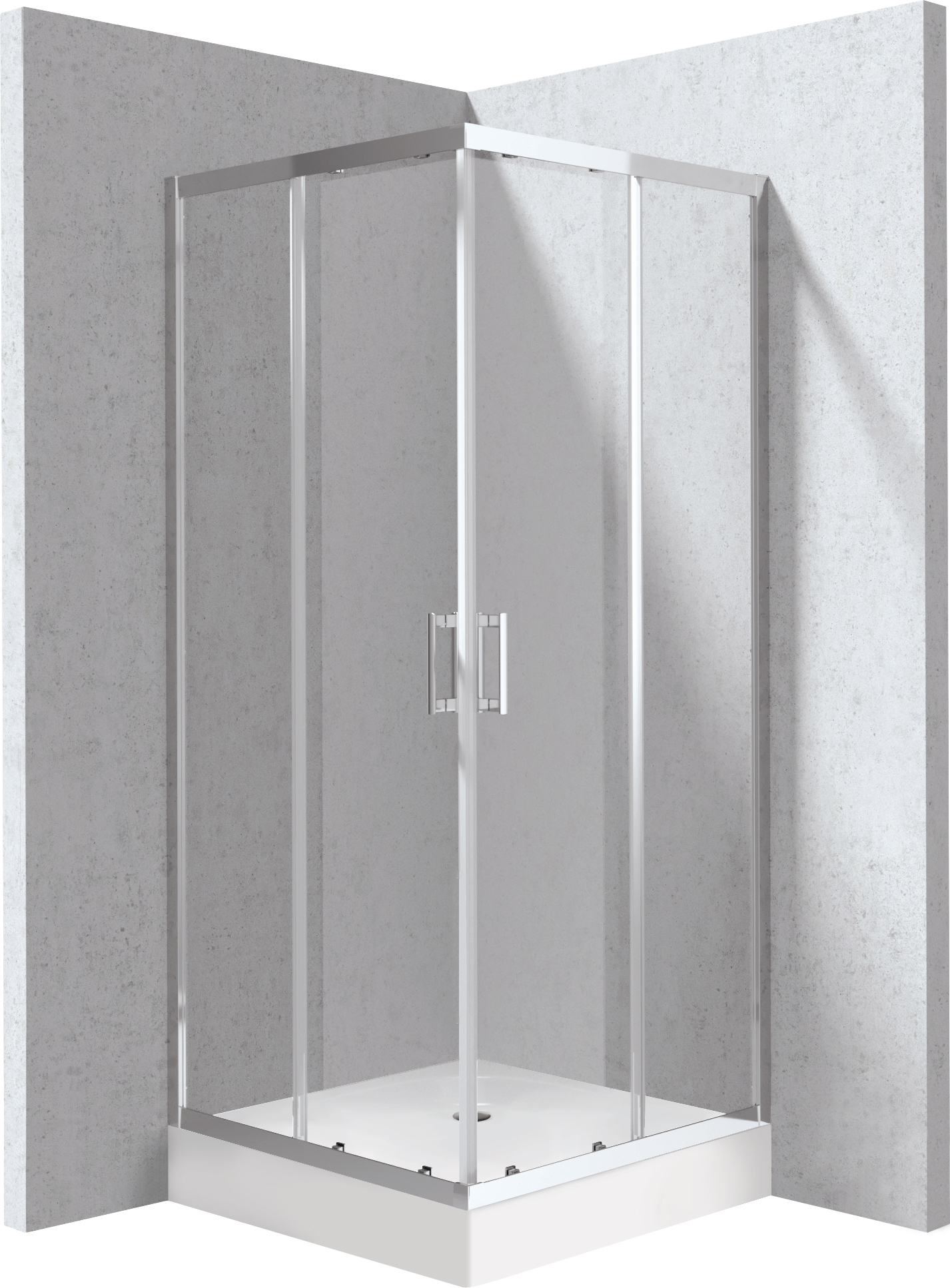 Deante Funkia Evo sprchový kút so sprchovou vaničkou 90x90 cm obdĺžniková chromová lesklé/priehľadné sklo KYCZ0099P
