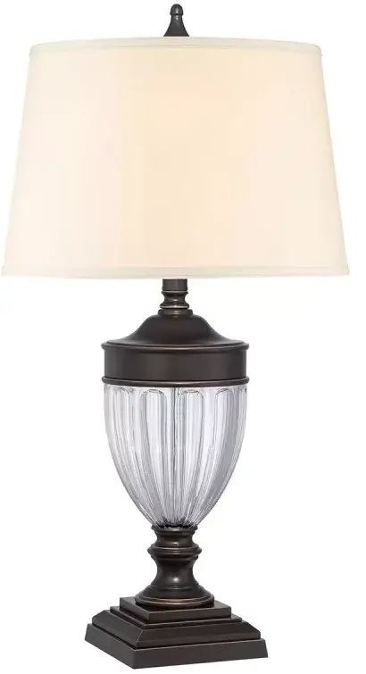 Elstead Lighting Dennison stolová lampa 1x60 W hnedá-krémová QZ-DENNISON-PB