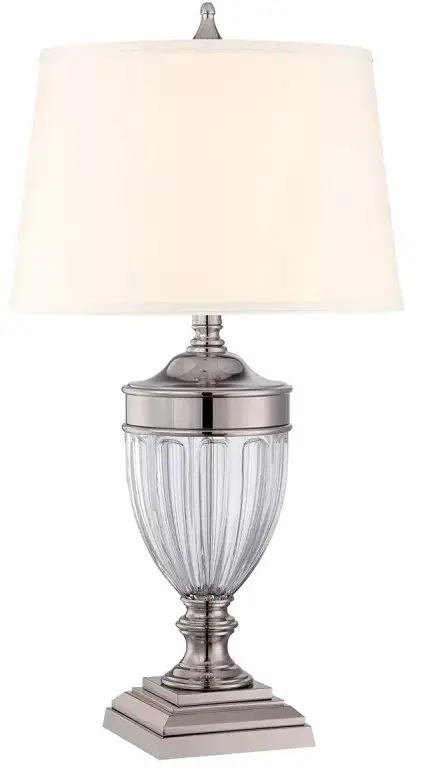 Elstead Lighting Dennison stolová lampa 1x60 W niklová-krémová QZ-DENNISON-PN
