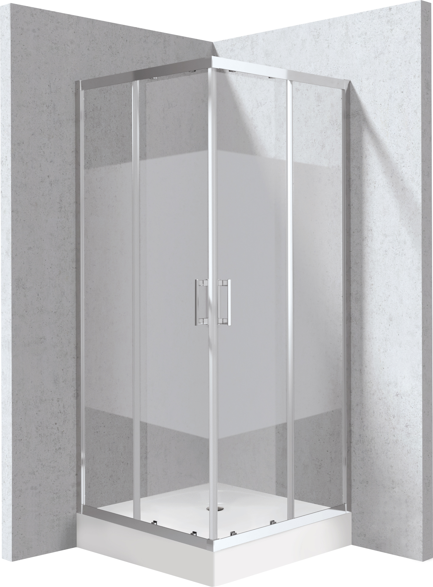 Deante Funkia Evo sprchový kút so sprchovou vaničkou 80x80 cm obdĺžniková chromová lesklé/priehľadné sklo KYC_Z0E88P