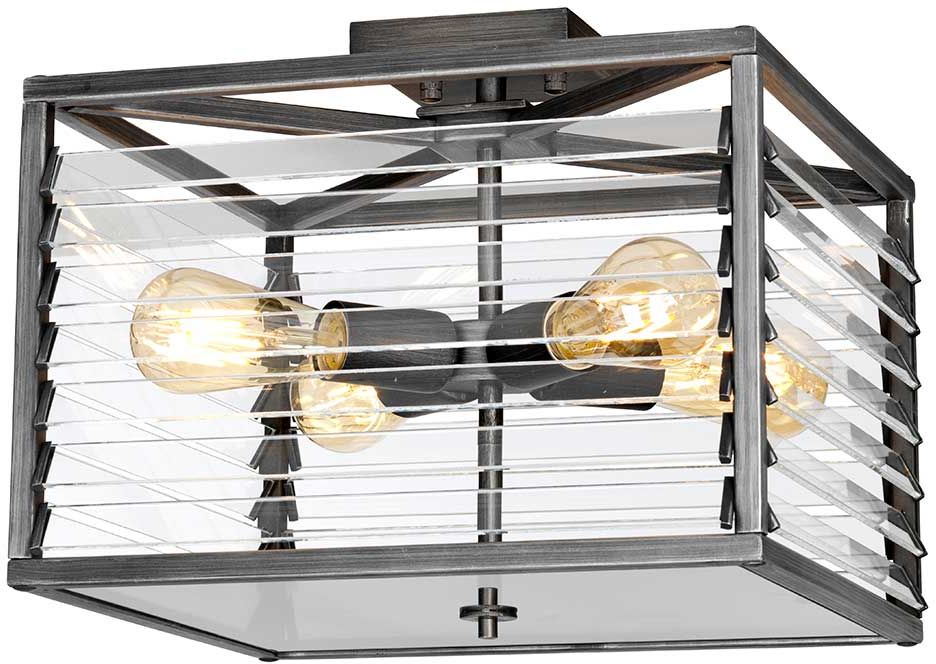 Elstead Lighting Louvre stropné svietidlo 4x60 W sivá LOUVRE-4F