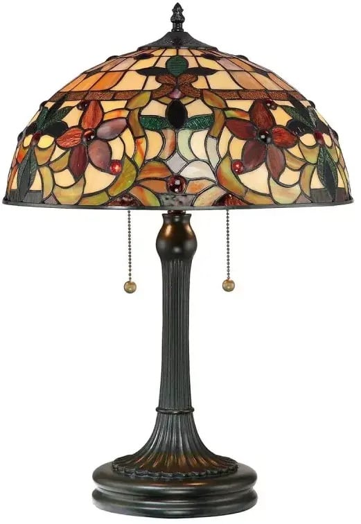 Elstead Lighting Kami stolová lampa 2x60 W hnedá QZ-KAMI-TL
