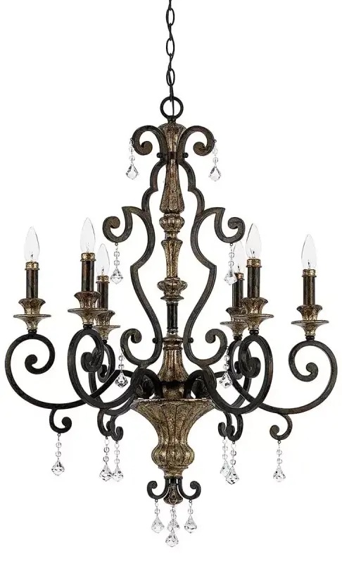 Elstead Lighting Marquette závesné svietidlo 6x60 W hnedá QZ-MARQUETTE6-A