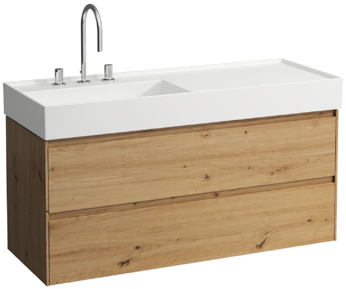 Laufen Lani skrinka 118x45x51.5 cm závesná kúpeľňová skrinka pod umývadlo dub H4039721122671