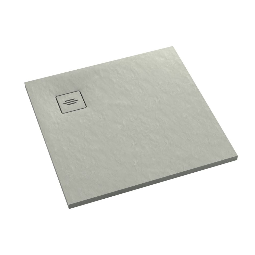 Schedline Protos Cement Stone štvorcová sprchová vanička 100x100 cm cementová 3SP.P1K-100100/CT/ST-M1/CT/ST