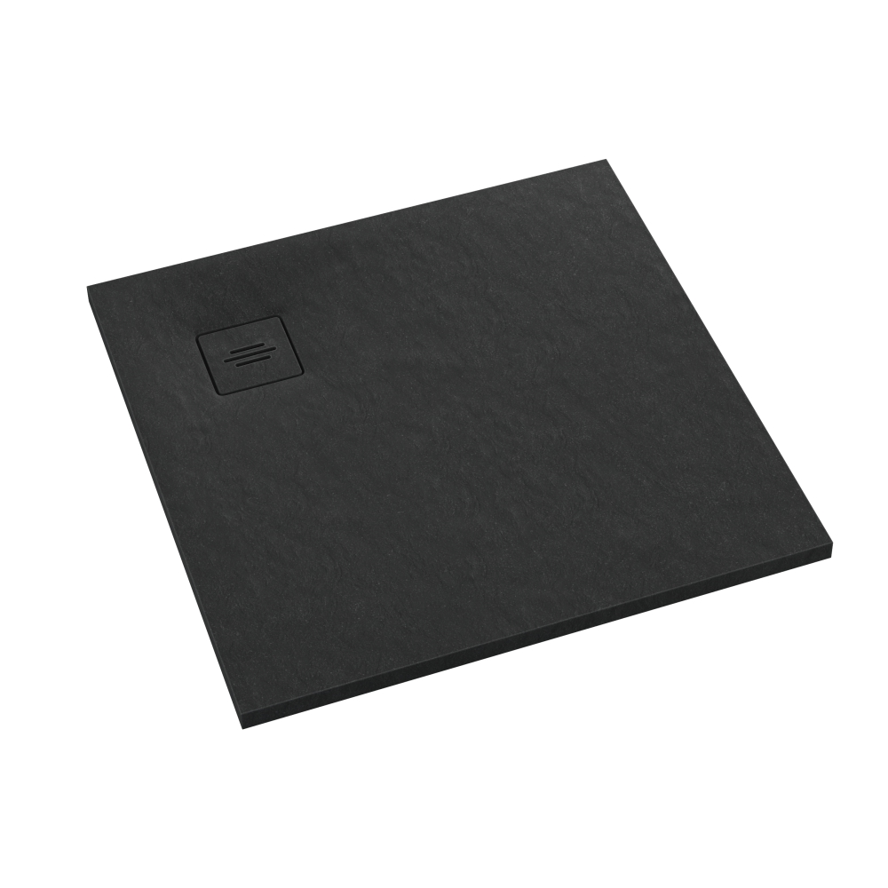 Schedline Protos Black Stone štvorcová sprchová vanička 90x90 cm sivá 3SP.P2K-9090/C/ST-M1/C/ST