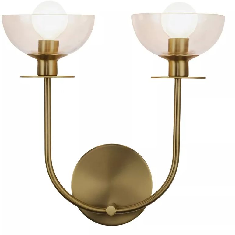 Elstead Lighting Sylvia nástenná lampa 2x40 W zlatá ALM-SYLVIA-2WB-BG-CL
