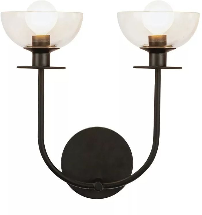 Elstead Lighting Sylvia nástenná lampa 2x40 W čierna ALM-SYLVIA-2WB-BK-CL