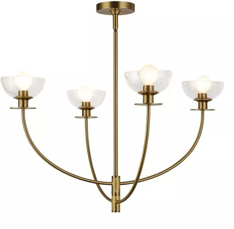 Elstead Lighting Sylvia stropné svietidlo 4x40 W zlatá ALM-SYLVIA4-BG-CL
