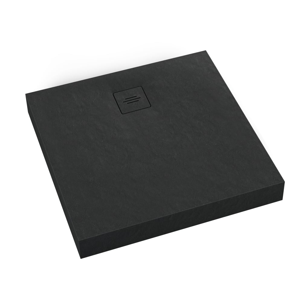Schedline Nonlimits Black Stone štvorcová sprchová vanička 80x80 cm čierna 3ST.N2K-8080/C/ST-M1/C/ST