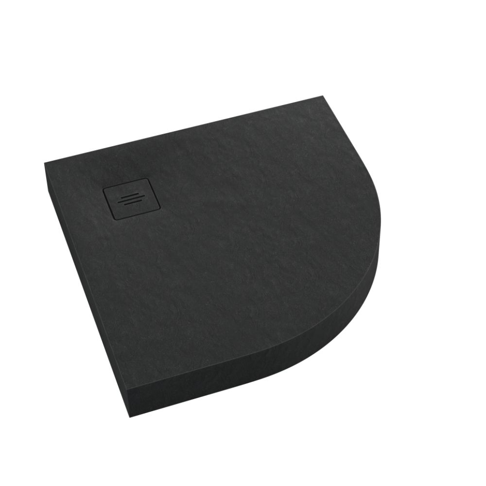 Schedline Nonlimits Black Stone polkruhová sprchová vanička 90x90 cm čierna 3ST.N1O-9090/C/ST-M1/C/ST