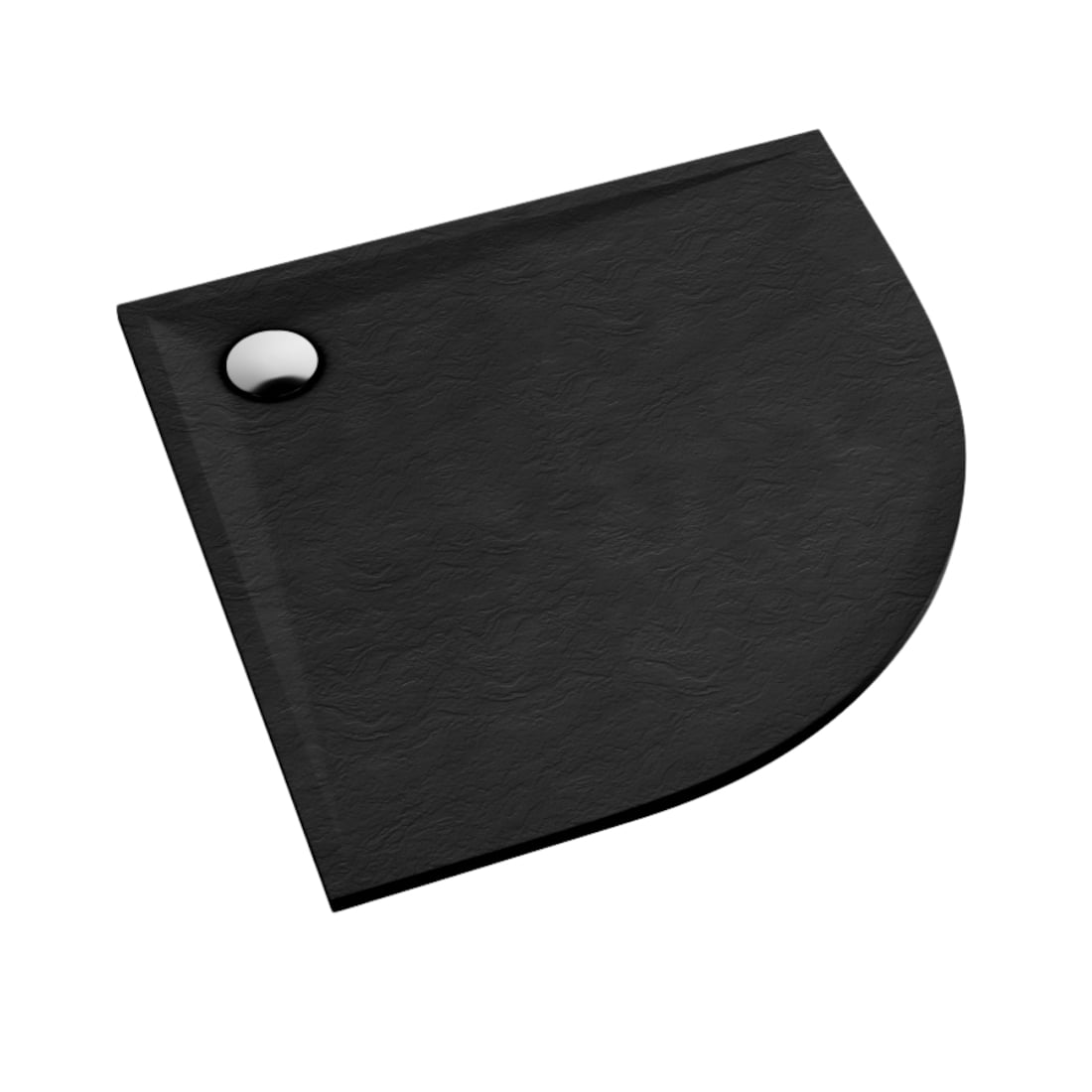 Schedline Libra Black Stone polkruhová sprchová vanička 80x80 cm čierna 3SP.L1O-8080/C/ST