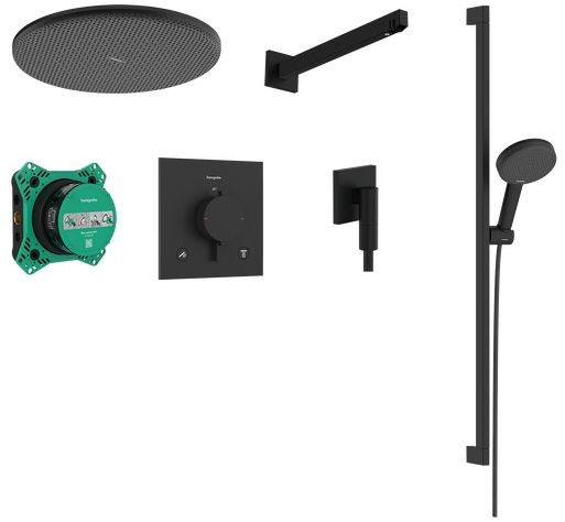 Hansgrohe Raindance Alive Select S sprchová súprava podomietková s termostatom s dažďovou sprchou čierna 24622670