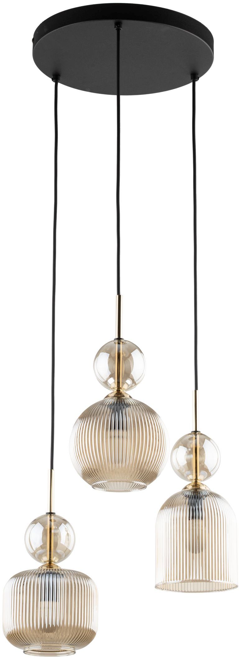 TK Lighting Sophia Cognac závesné svietidlo 3x10 W hnedá-jantárová 11041