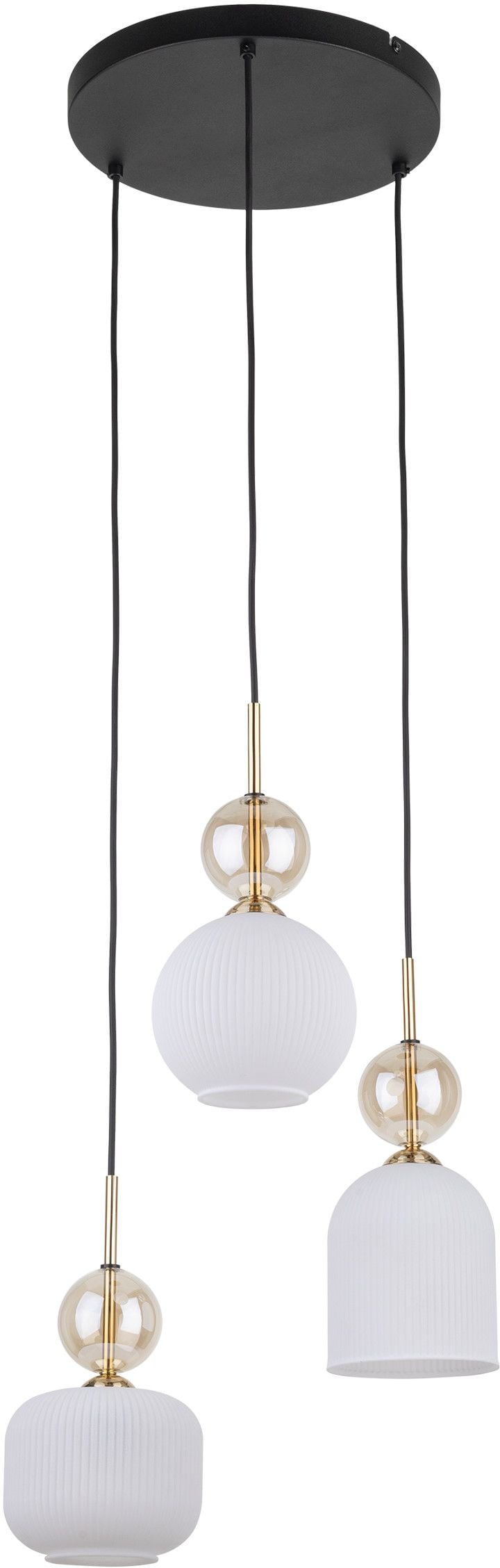 TK Lighting Sophia Cognac White závesné svietidlo 3x10 W biela-zlatá 11592