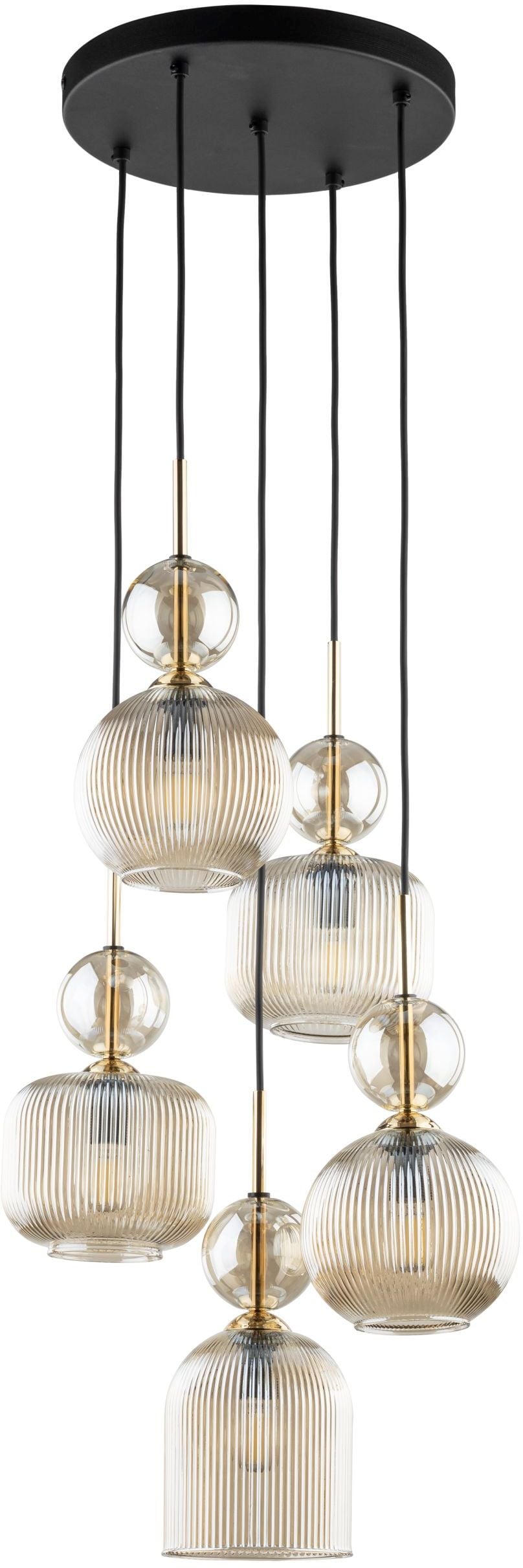TK Lighting Sophia Cognac závesné svietidlo 5x10 W hnedá-jantárová 11043