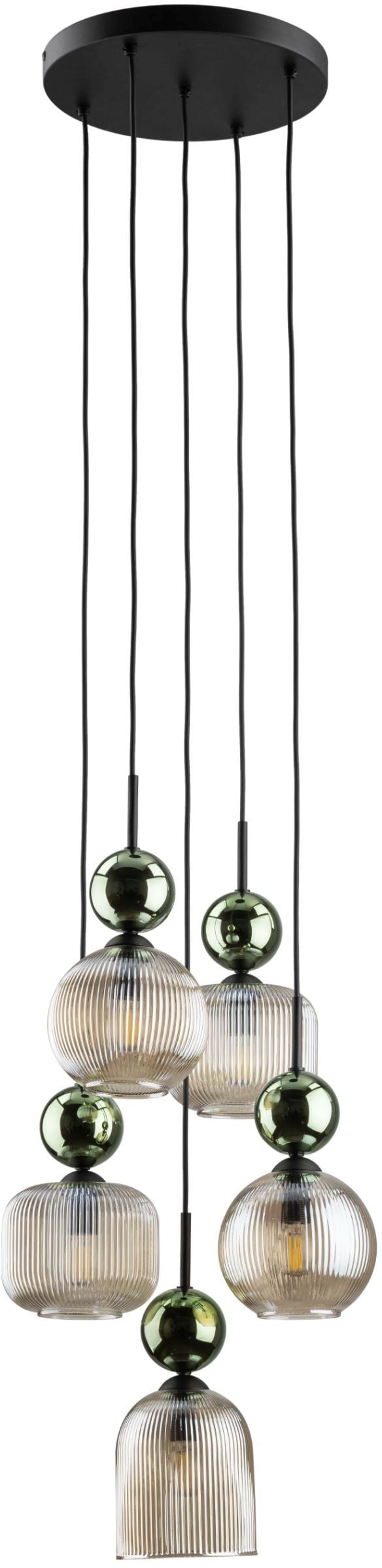 TK Lighting Sophia Green Cognac závesné svietidlo 5x10 W zelená-hnedá 11149