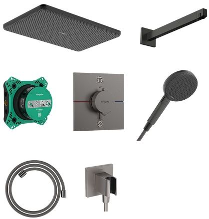 Hansgrohe Raindance Alive Q sprchová súprava podomietková s termostatom s dažďovou sprchou čierna 24620340