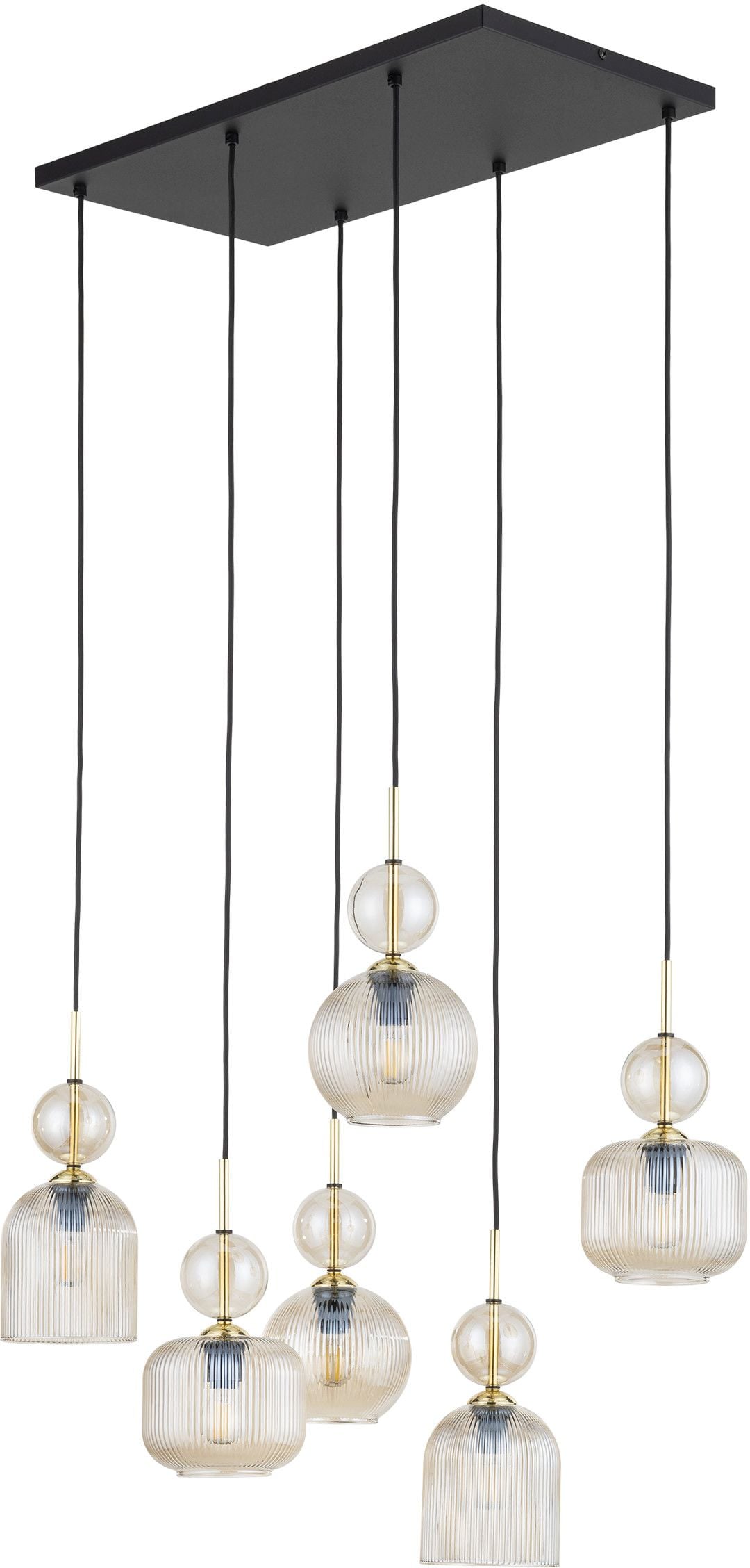 TK Lighting Sophia Cognac závesné svietidlo 6x10 W hnedá-jantárová 11044
