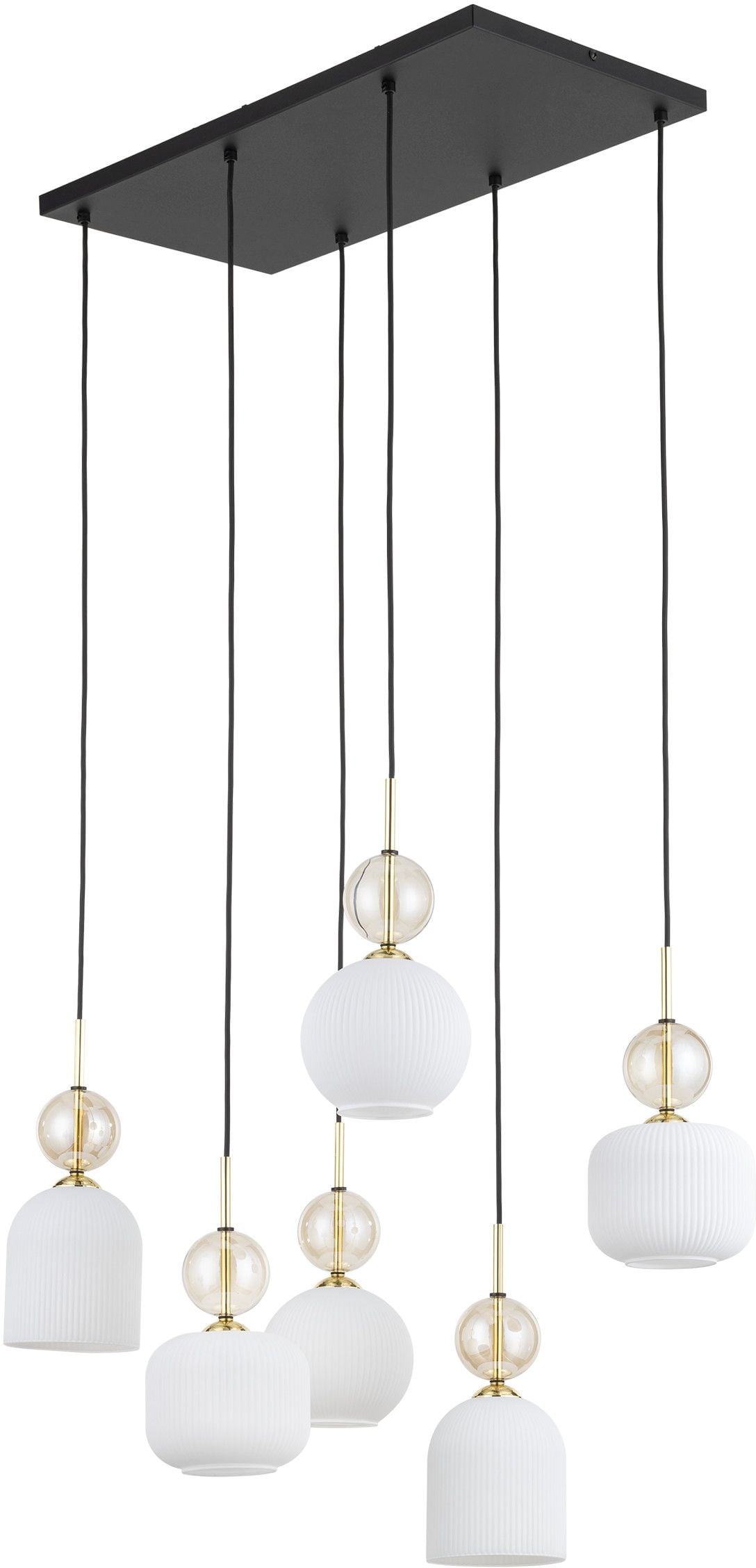 TK Lighting Sophia Cognac White závesné svietidlo 6x10 W biela-zlatá 11594