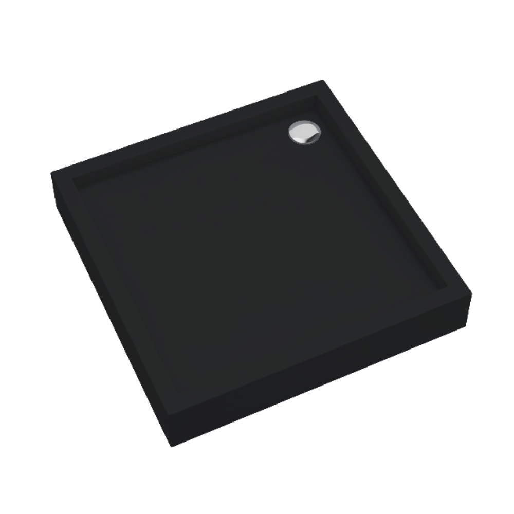 Schedpol Medium Black Mat polkruhová sprchová vanička 80x80 cm čierna 3.4733/C/MG