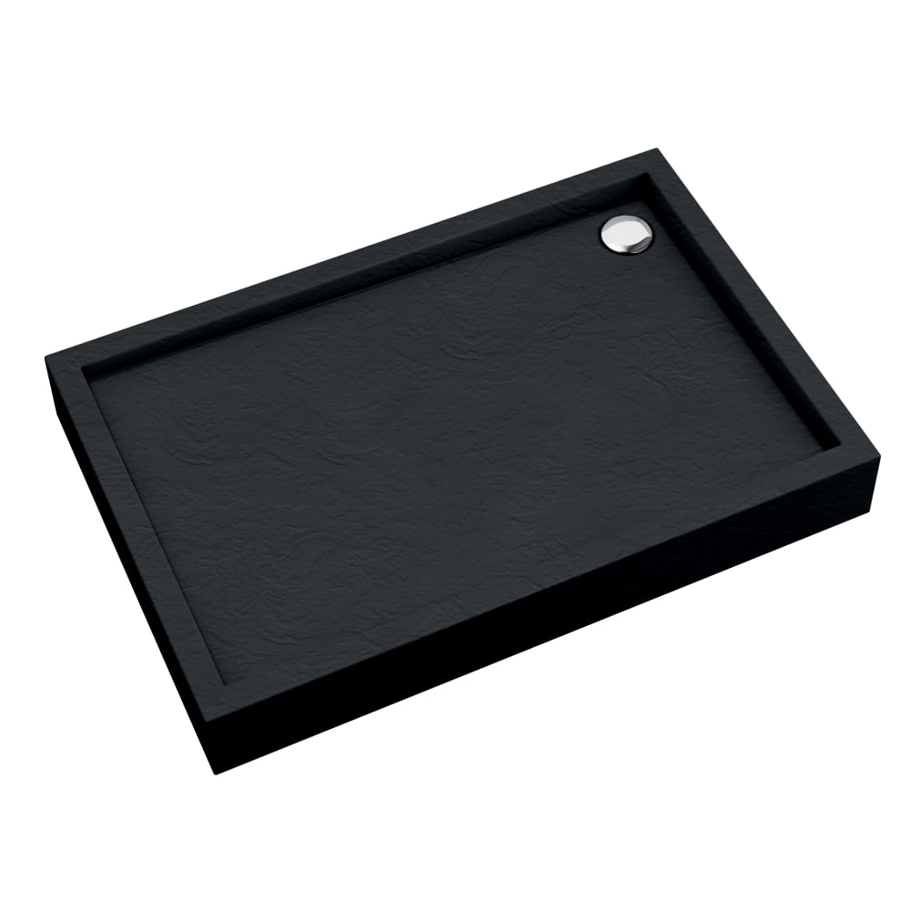 Schedpol Medium Black Stone obdĺžniková sprchová vanička 100x90 cm čierna 3.4745/C/ST