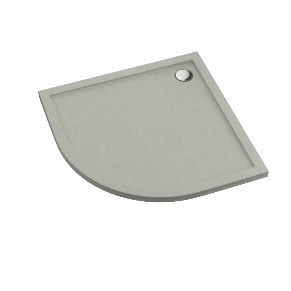 Schedline Sharper Cement Stone polkruhová sprchová vanička 80x80 cm cementová 3S.S1O-8080/CT/ST