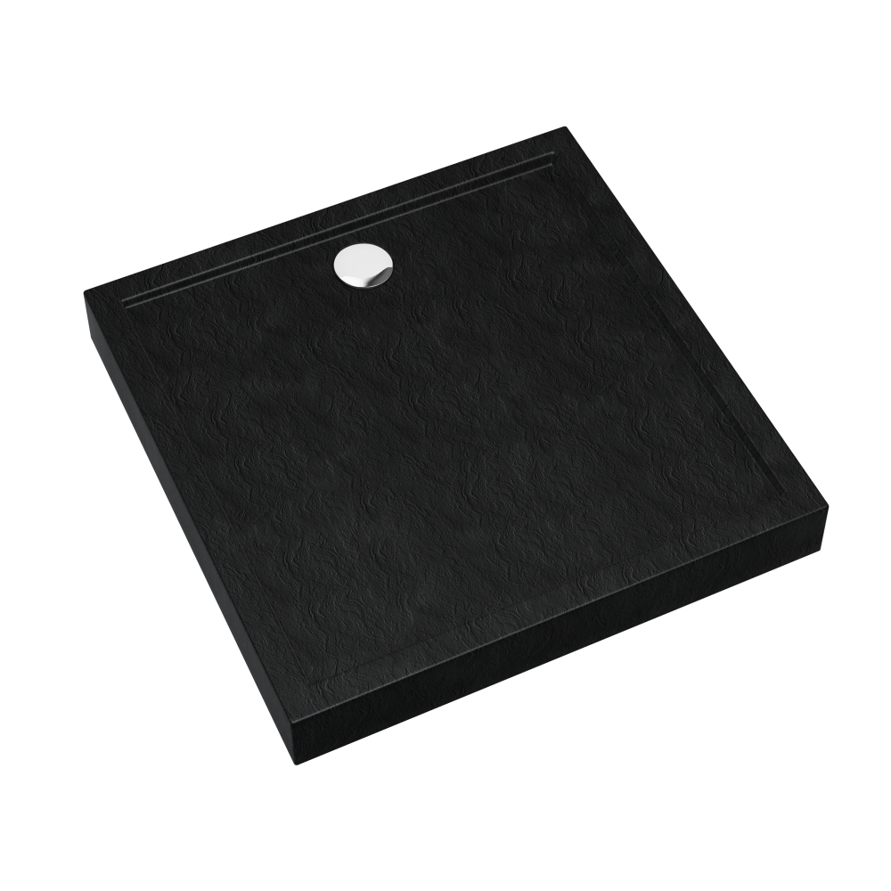 Schedline Cameron Black Stone štvorcová sprchová vanička 80x80 cm čierna 3ST.C2K-8080/C/ST