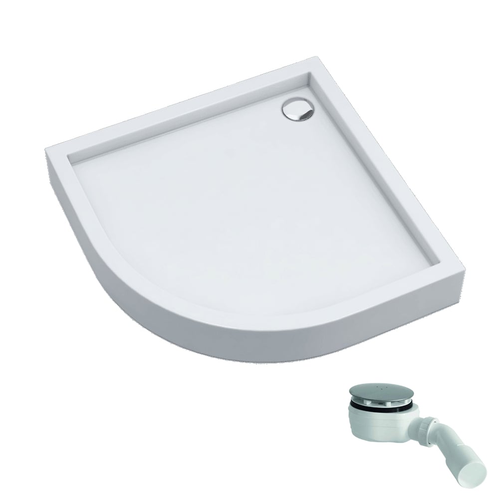 Schedline Favory Plus White Stone polkruhová sprchová vanička 90x90 cm biela 3ST.F1O-9090/B/ST
