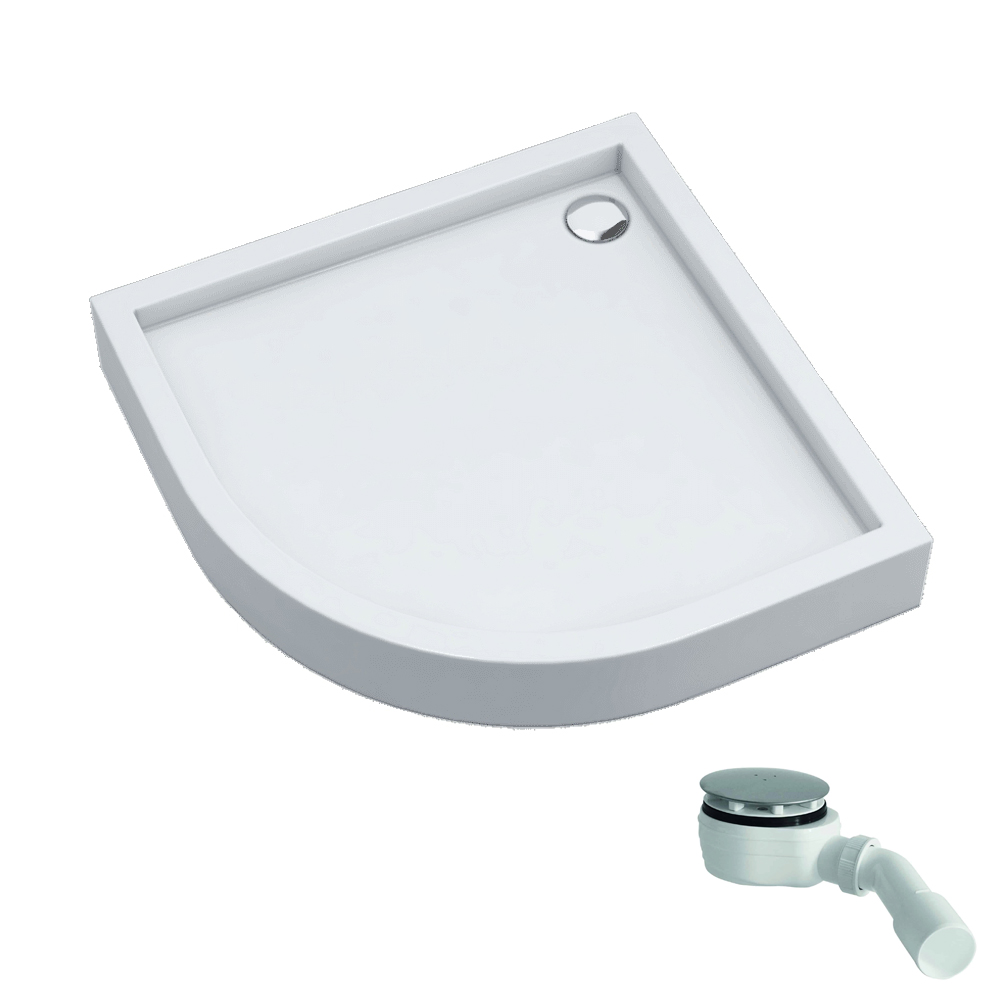 Schedline Favory Plus White Stone polkruhová sprchová vanička 80x80 cm biela 3ST.F1O-8080/B/ST